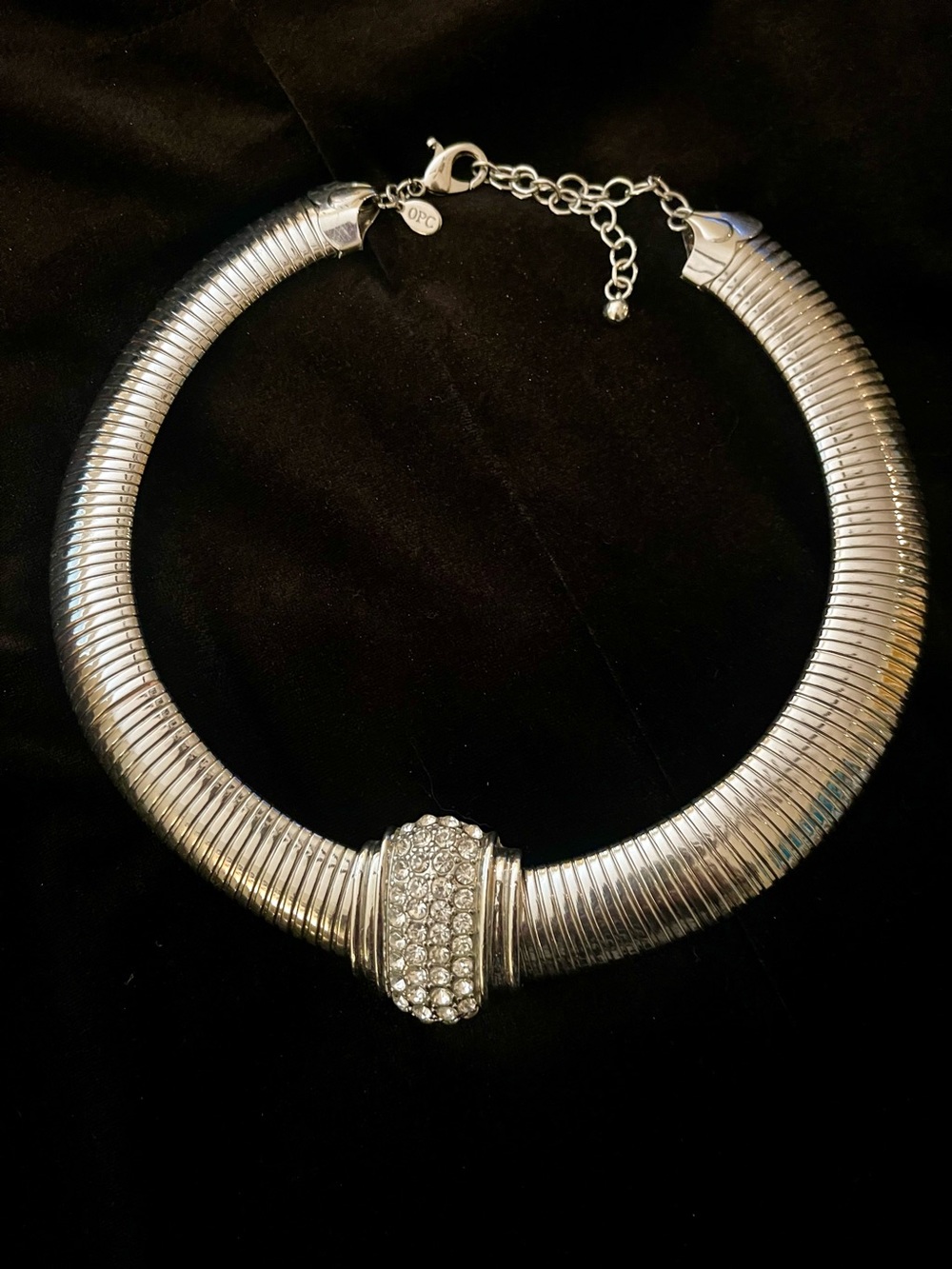 OPC Silver-Tone Crystal Pavé Collar Stunning Necklace